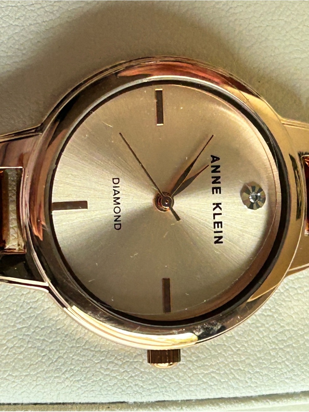 4/$100 Anne Klein Rose Gold Dial Bracelet Watch with Diamond Accent